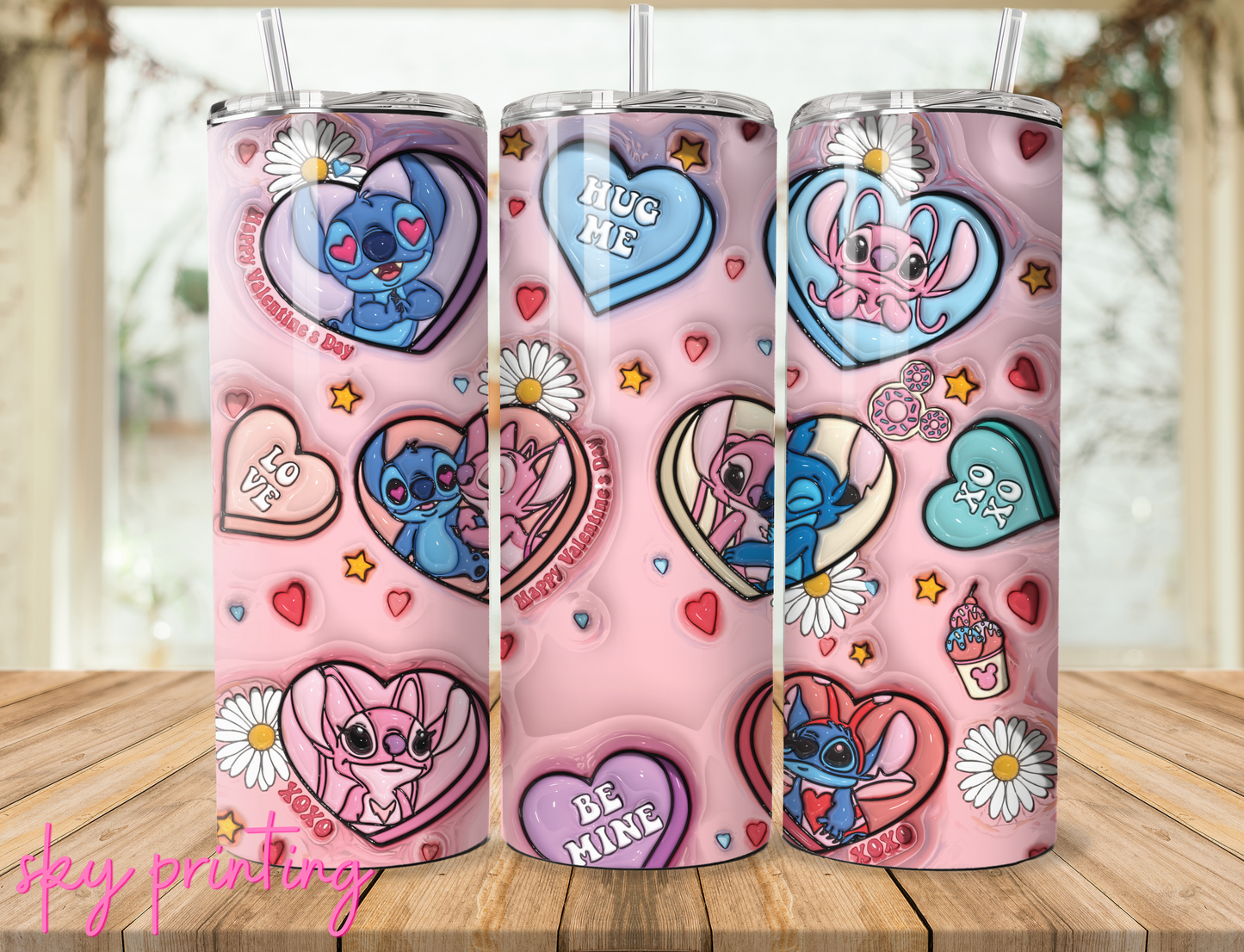 20 oz steel tumbler with plastic straw