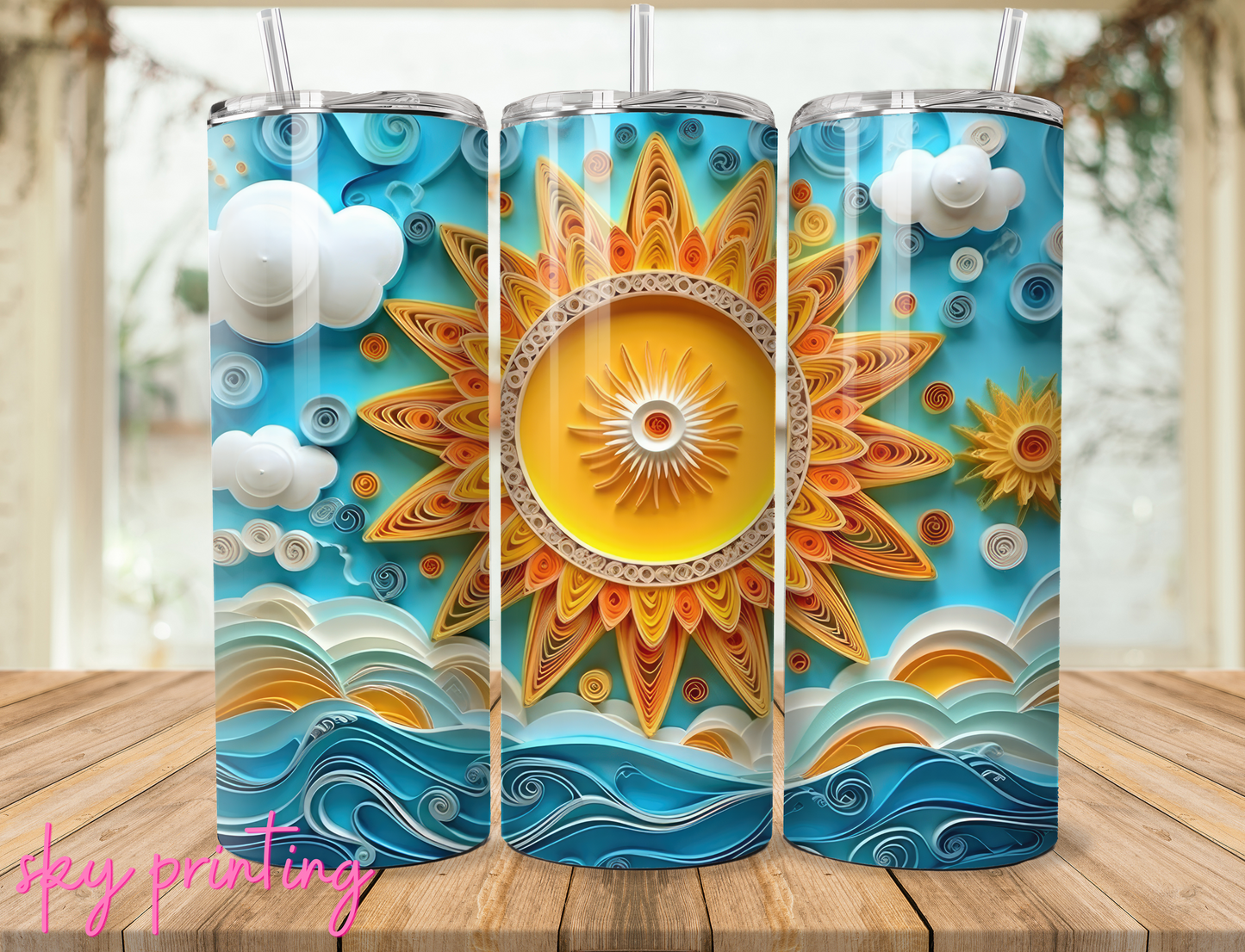 20 oz tumbler with sun image
