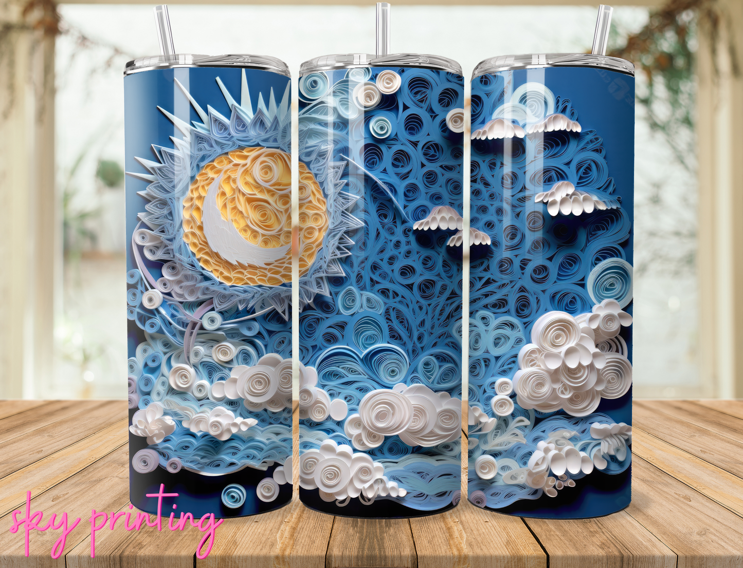 20 oz tumbler with cloud image