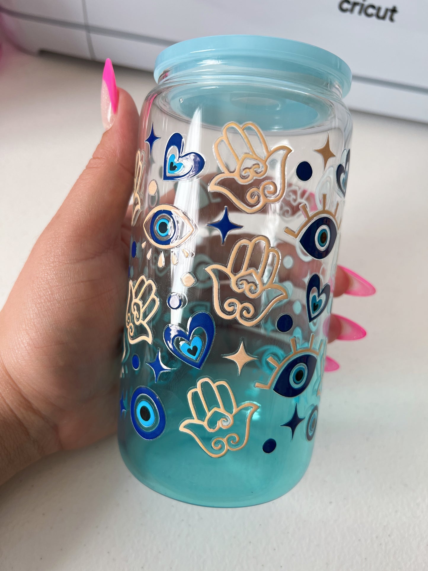 16 oz gradient jelly glass