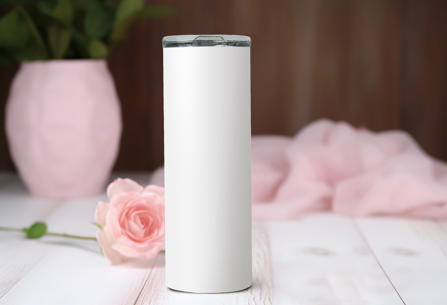 20 oz steel tumbler with plastic straw with custom image