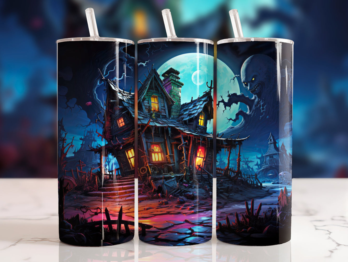 20 oz tumbler with Halloween image