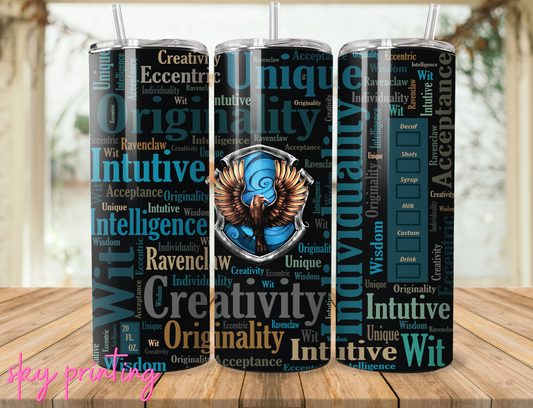20 oz tumbler with raven claw image