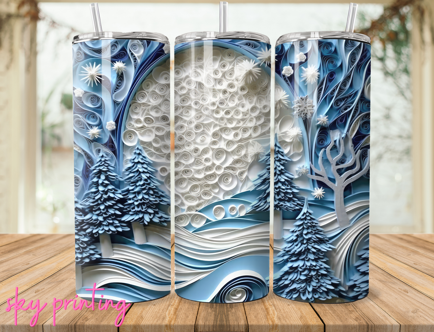 20 oz tumbler with winter wonder land image