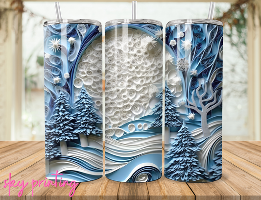 20 oz tumbler with winter wonder land image