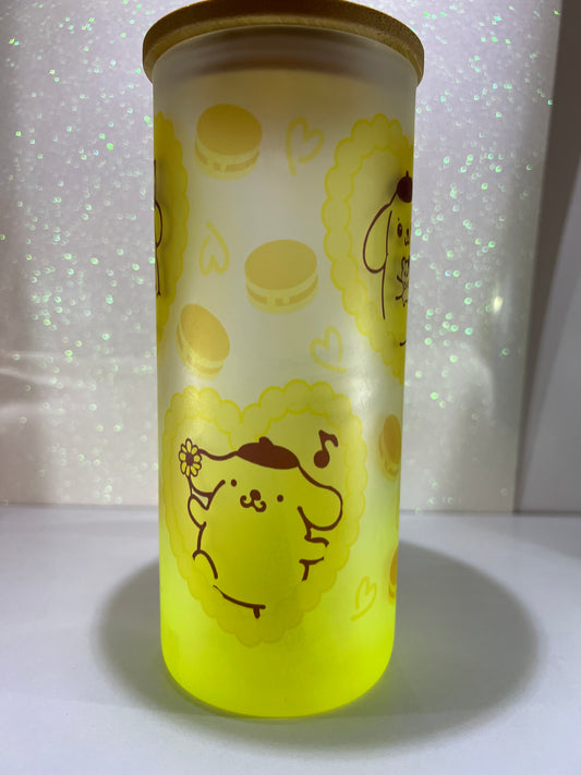 20 oz frosted ombre glass cup