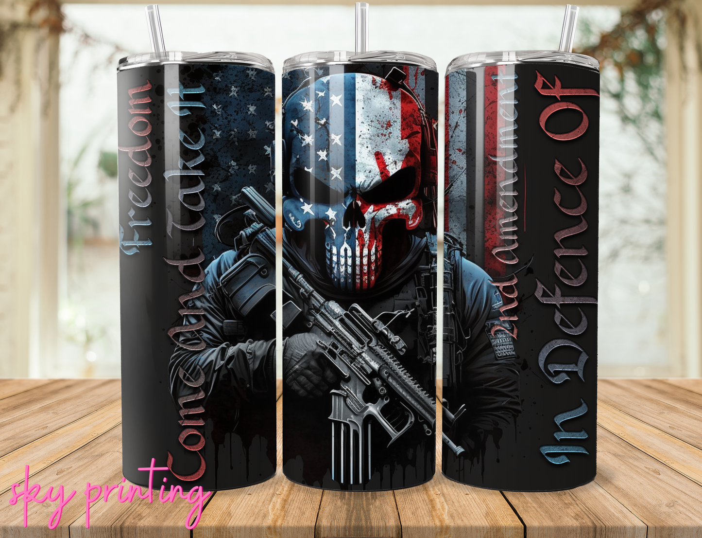 20 oz tumbler with freedom image