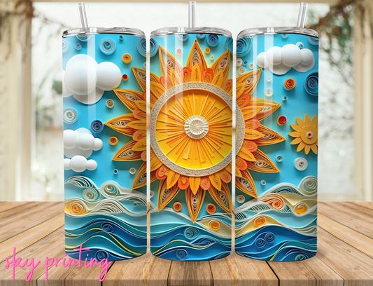 20 oz tumbler with sun image