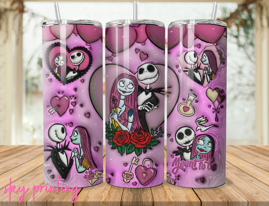20 oz steel tumbler with plastic straw, Sally and jack