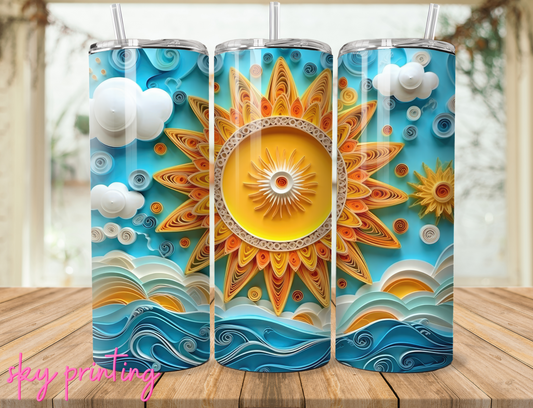 20 oz tumbler with sun image