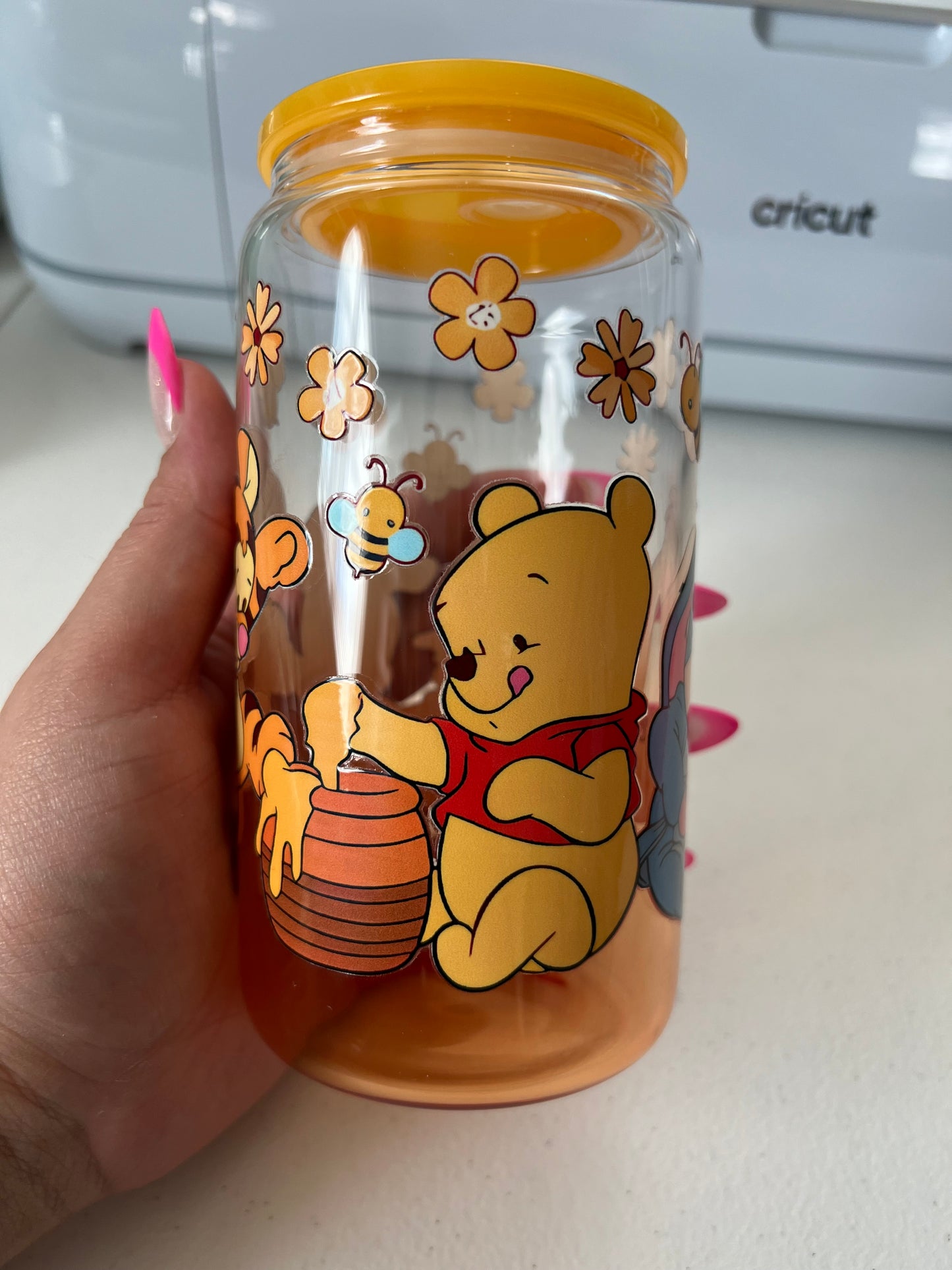 16 oz gradient jelly glass cup