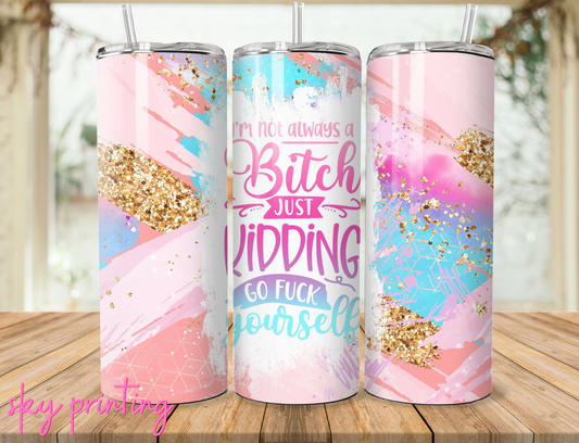 20 oz steel tumbler with plastic straw