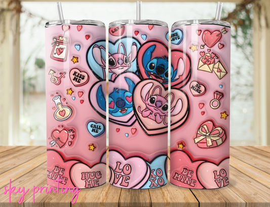 20 oz steel tumbler with plastic straw,