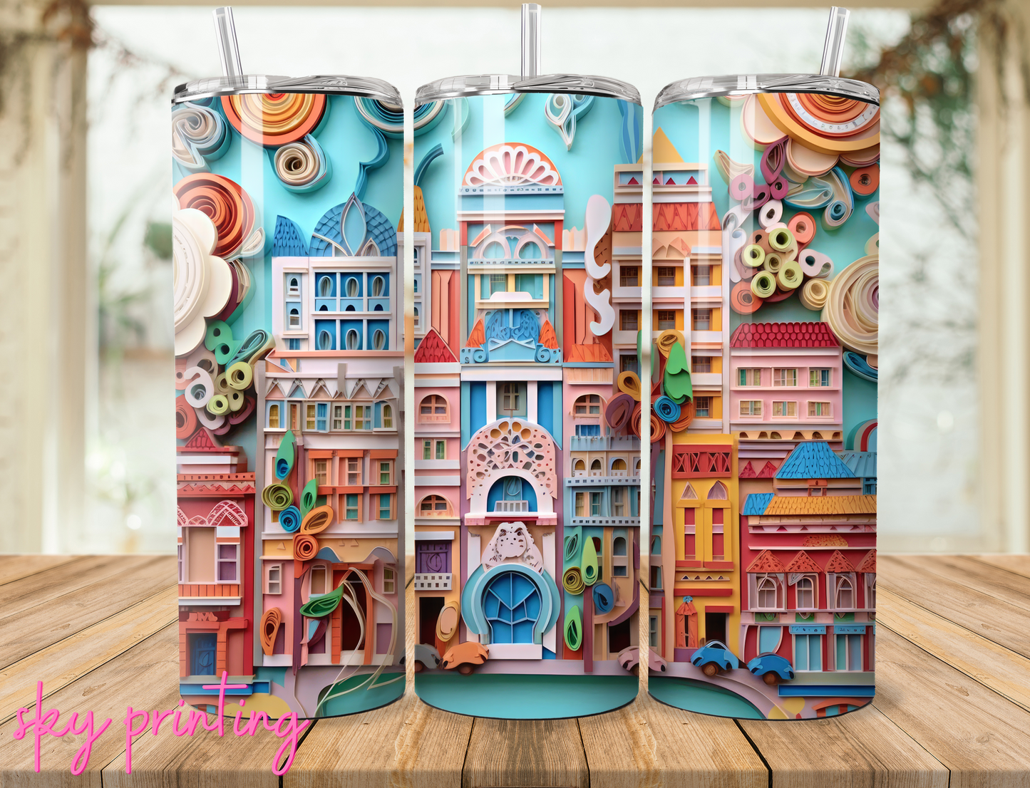 20 oz tumbler with crazy house