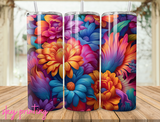 20 oz tumbler with flower image