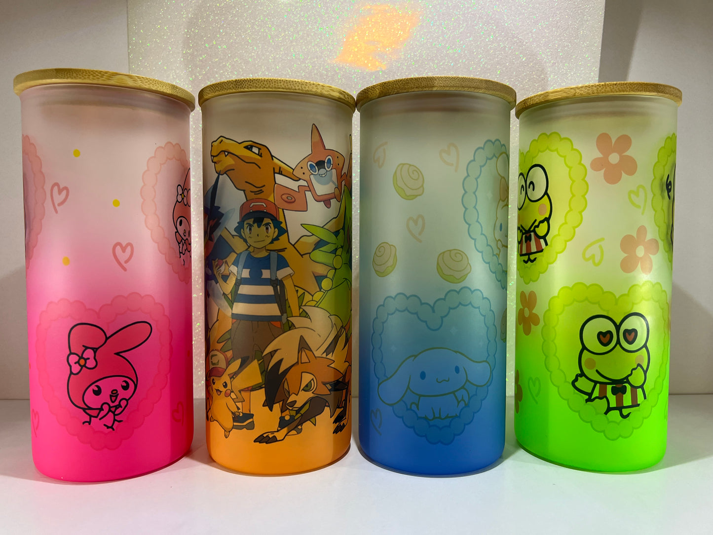 Frosted ombre glass cup