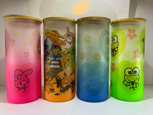 Frosted ombre glass cup