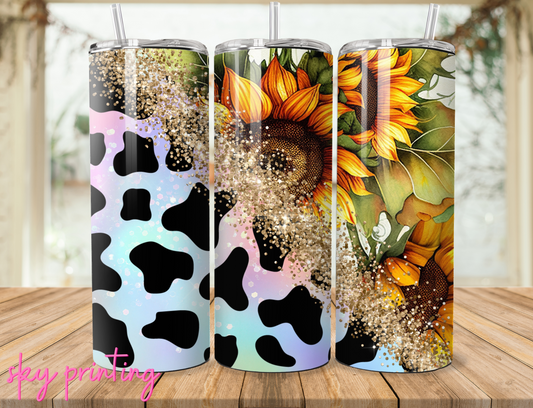 20 oz tumbler with sunflower image