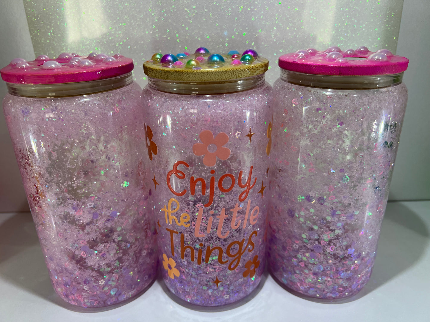 16 onz snow globe glass cup
