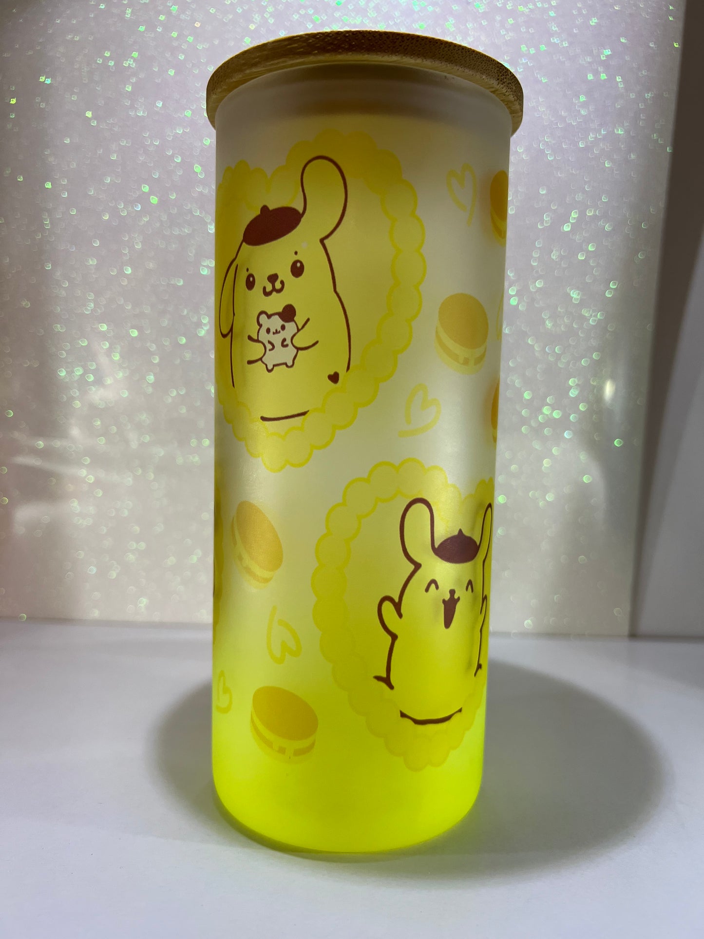 20 oz frosted ombre glass cup
