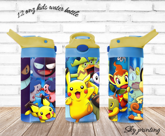 12 oz kids water bottle with Pokémon image