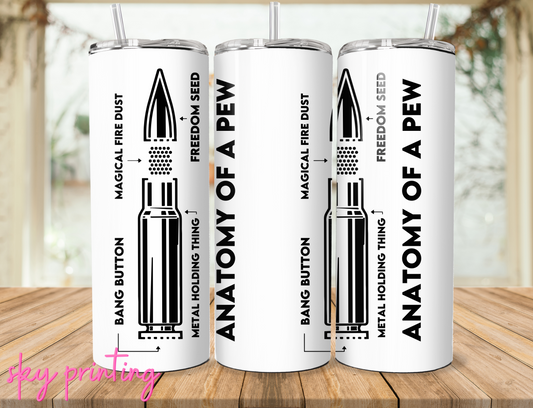 20 oz tumbler with pew image